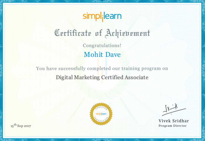Khóa học Digital Marketing Specialist của SimpliLearn là một lựa chọn hoàn hảo