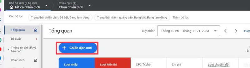 Bước đầu tiên để khởi tạo chiến dịch mới