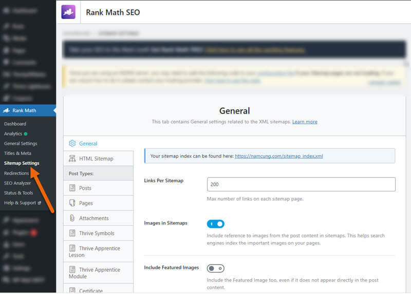 Cách kiểm tra XML Sitemap trong Rank Math SEO