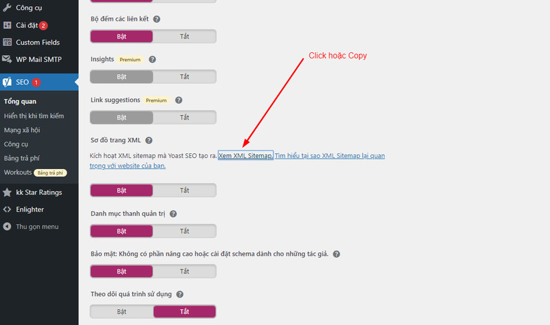 Cách kiểm tra XML Sitemap trong Yoast SEO