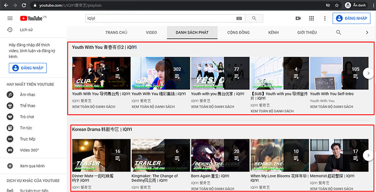Cấu trúc kênh YouTube
