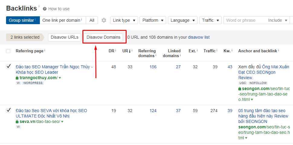 chặn backlink bẩn