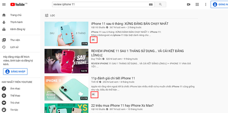 Chất lượng video là yếu tố xếp hạng của YouTube