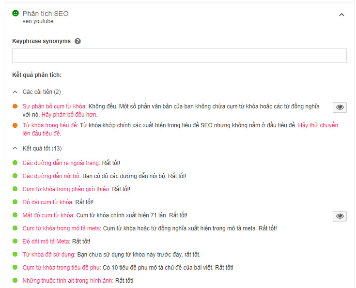 Đánh giá bài viết chuẩn SEO với Yoast SEO