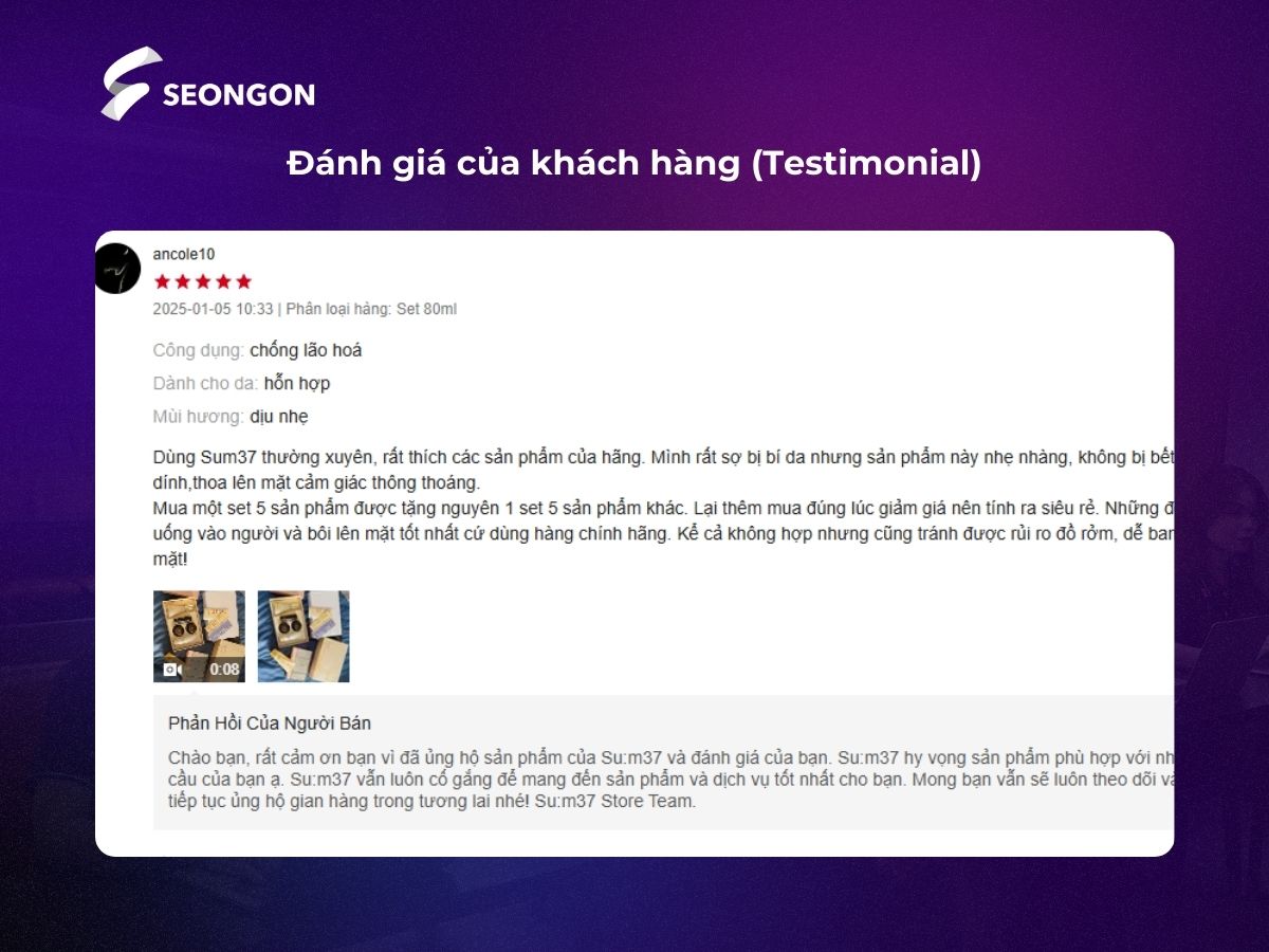 Đánh giá của khách hàng là dạng nội dung có khả năng kích thích mua hàng mạnh nhất