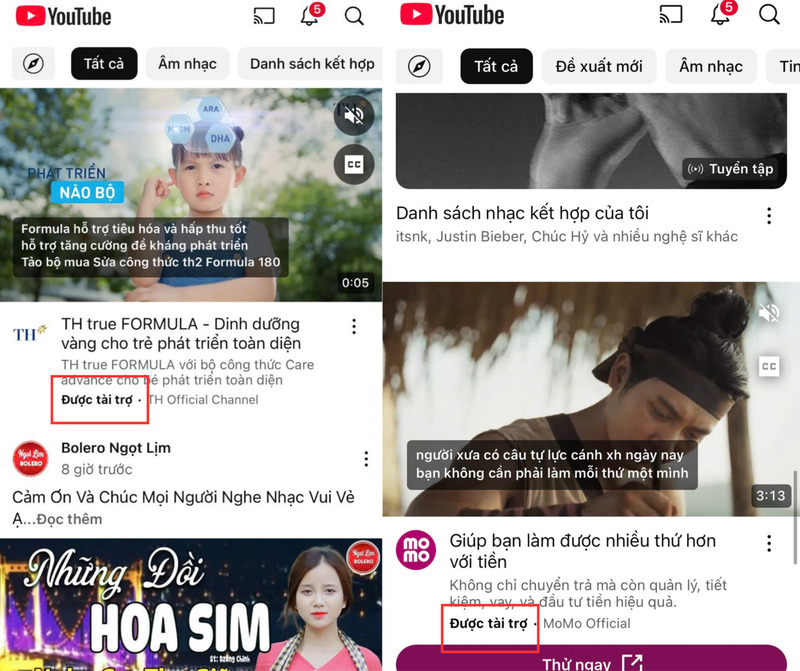 Hình ảnh minh họa cho Discovery Ads trên Youtube