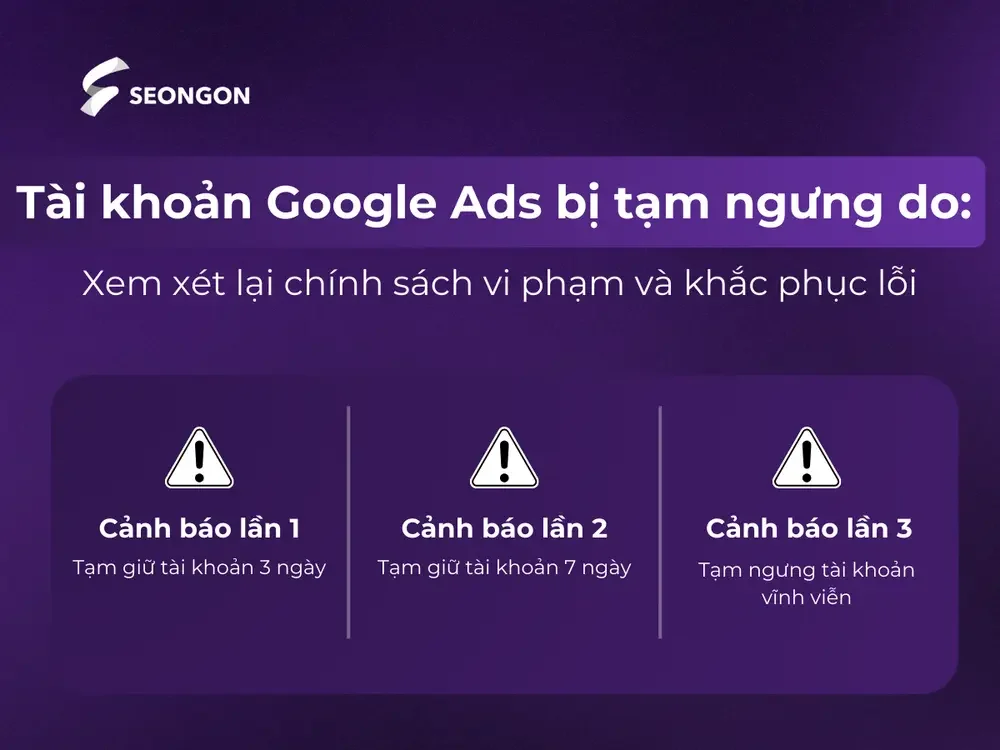 Google áp dụng một hệ thống cảnh cáo theo từng cấp độ Google áp dụng một hệ thống cảnh cáo theo từng cấp độ