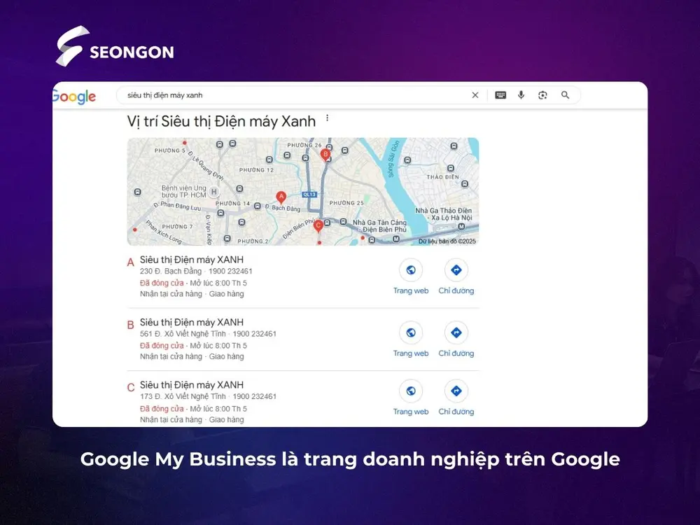 Google My Business cung cấp thông tin về doanh nghiệp trên Google