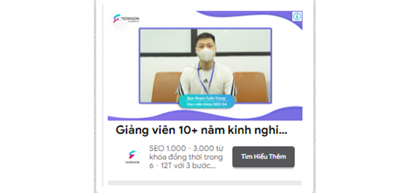 Hiển thị dạng video kèm văn bản