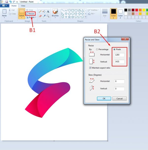 hướng dẫn thay đổi kích thước ảnh bằng paint
