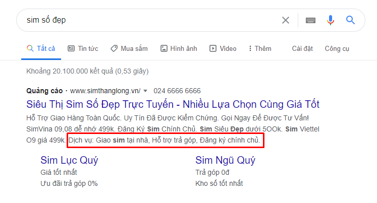 tiện ích mở rộng về đoạn thông tin có cấu trúc
