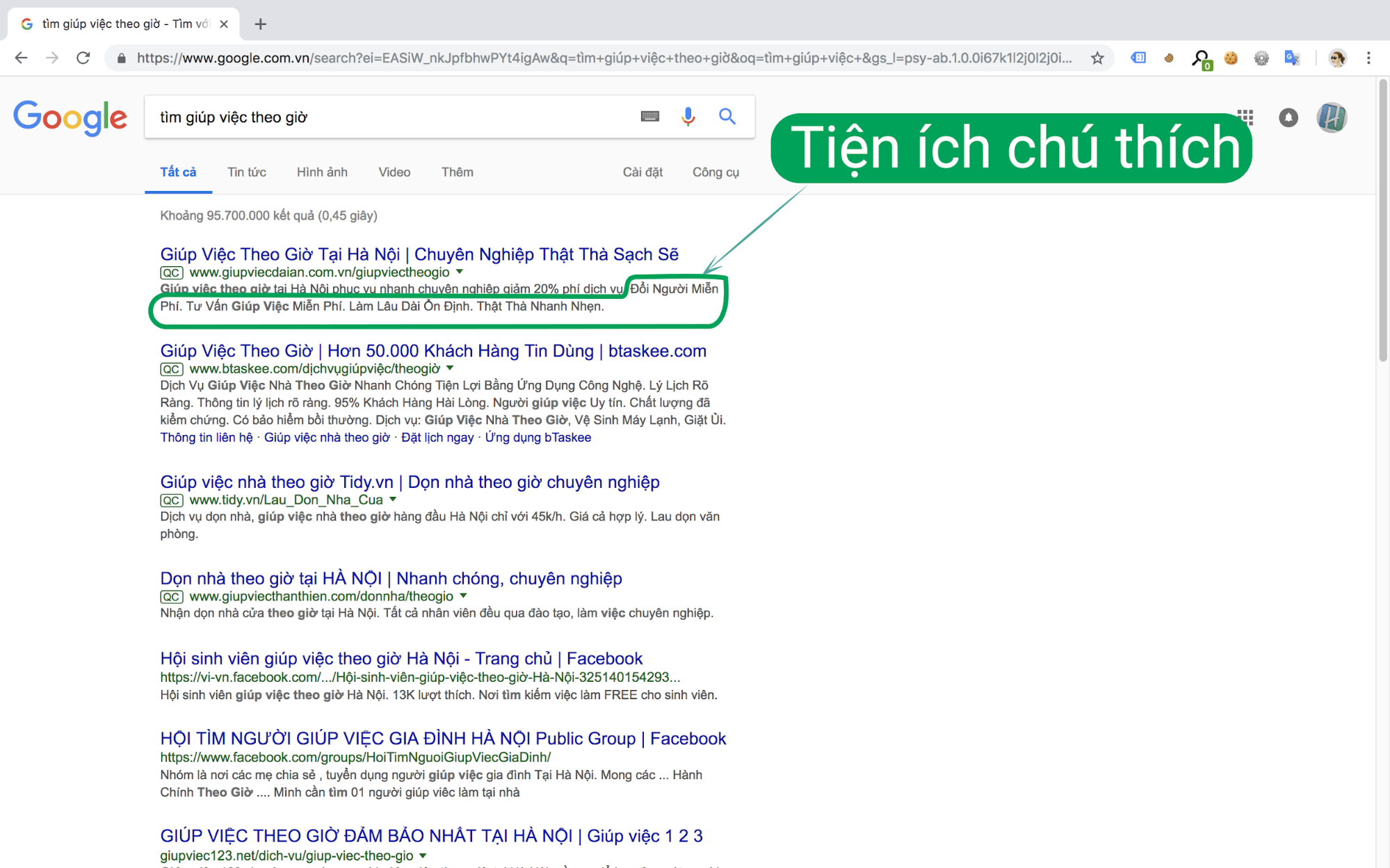 tiện ích chú thích