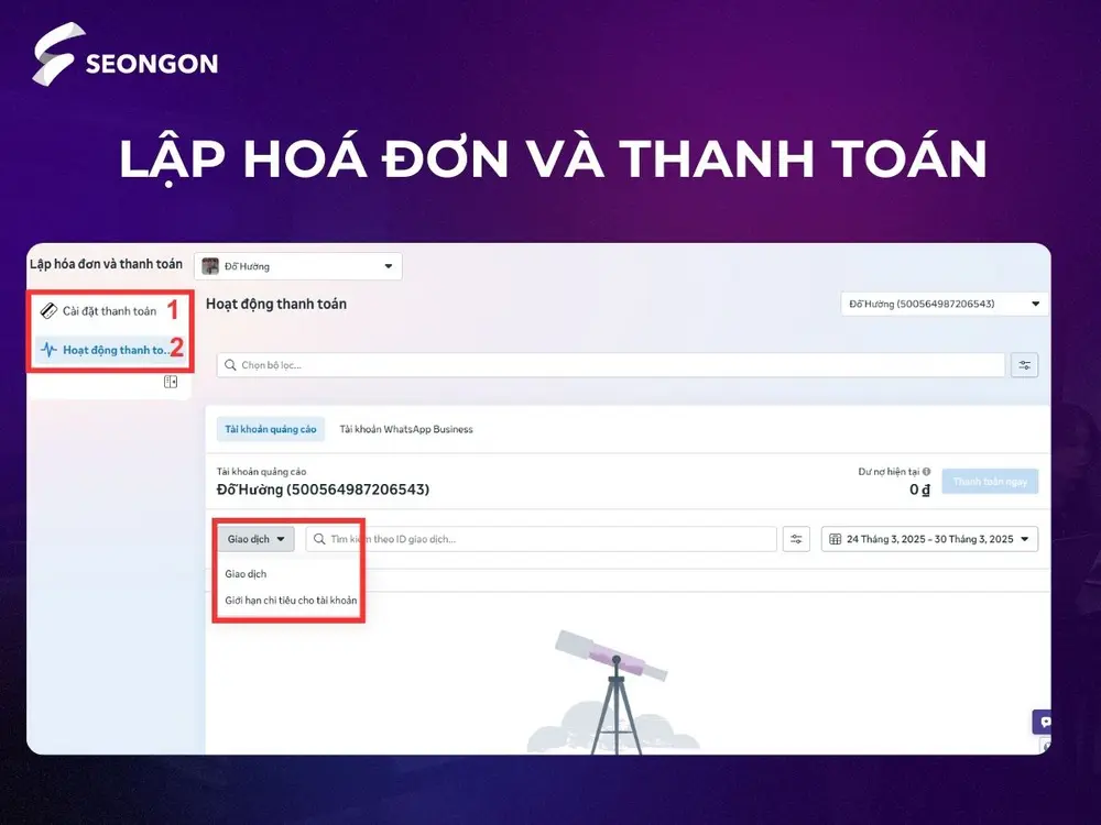 Lập hoá đơn và thanh toán giúp bạn kiểm soát chi phí cho quảng cáo