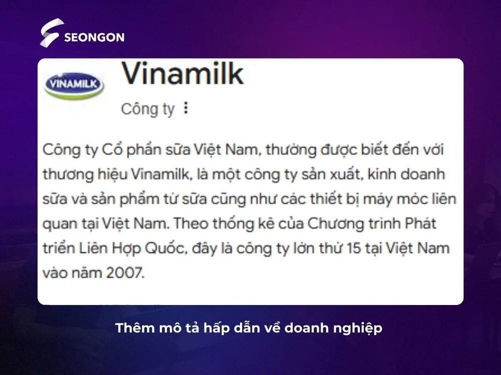 Mô tả hấp dẫn và có chứa từ khóa giúp doanh nghiệp thu hút khách hàng