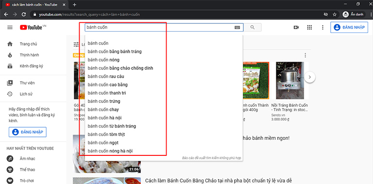 Nghiên cứu từ khóa YouTube bằng YouTube Suggest