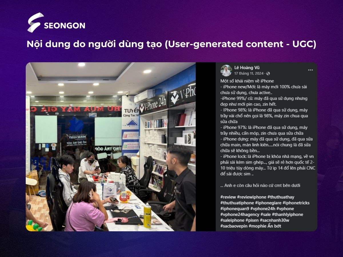 Nội dung do người dùng tạo giúp doanh nghiệp quảng bá mà không mất chi phí cũng như tăng mức độ đáng tin cậy cho doanh nghiệp