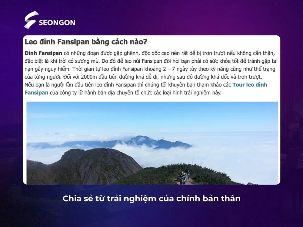 Nội dung được chia sẻ từ trải nghiệm của chính người viết