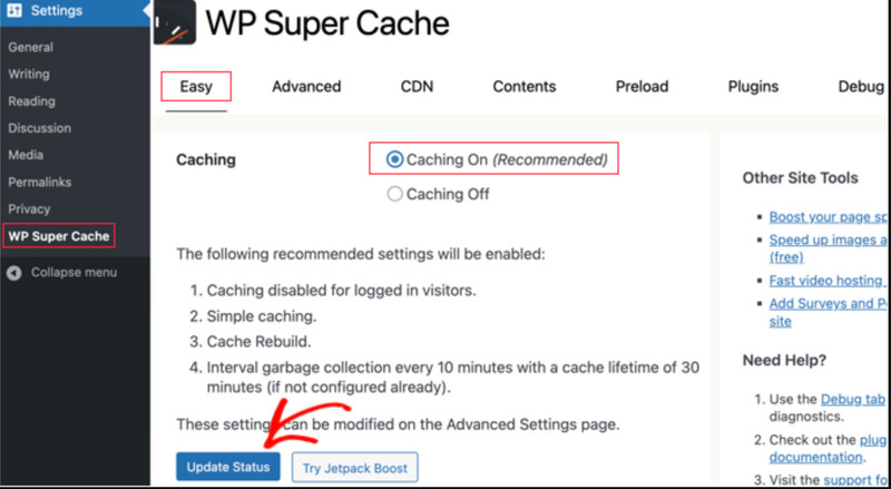 Plugin WP Super cache giúp tối ưu tốc độ tải trang miễn phí cho website WordPress