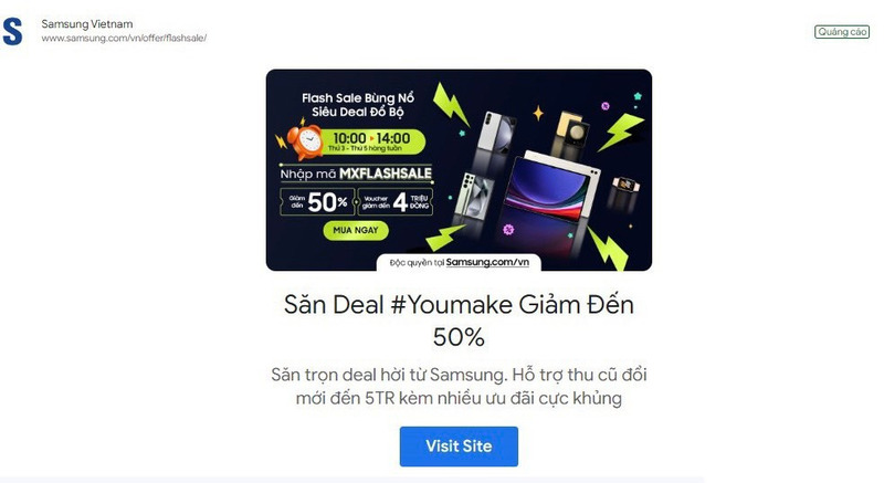 Quảng cáo của Samsung Vietnam
