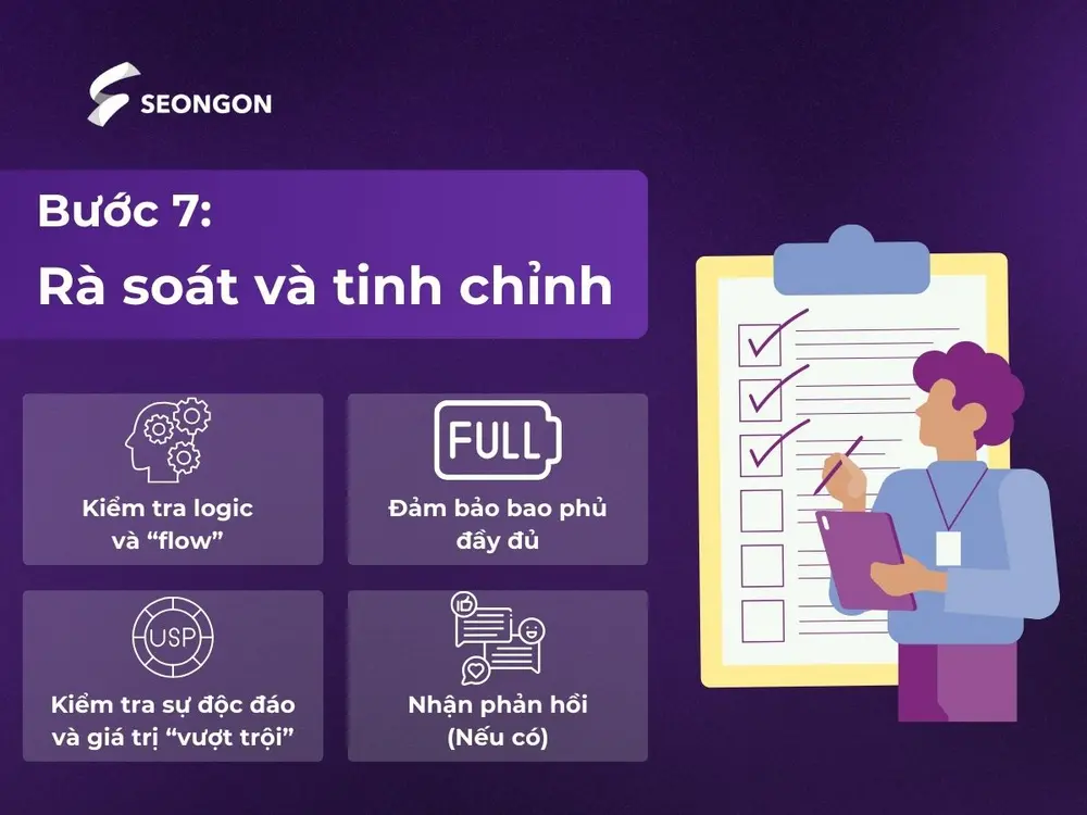 Rà soát và tinh chỉnh là bước cần có khi lên outline content