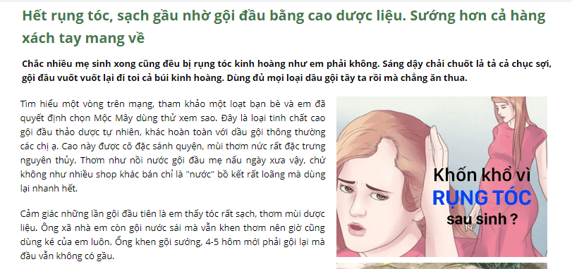 rụng tóc sau sinh