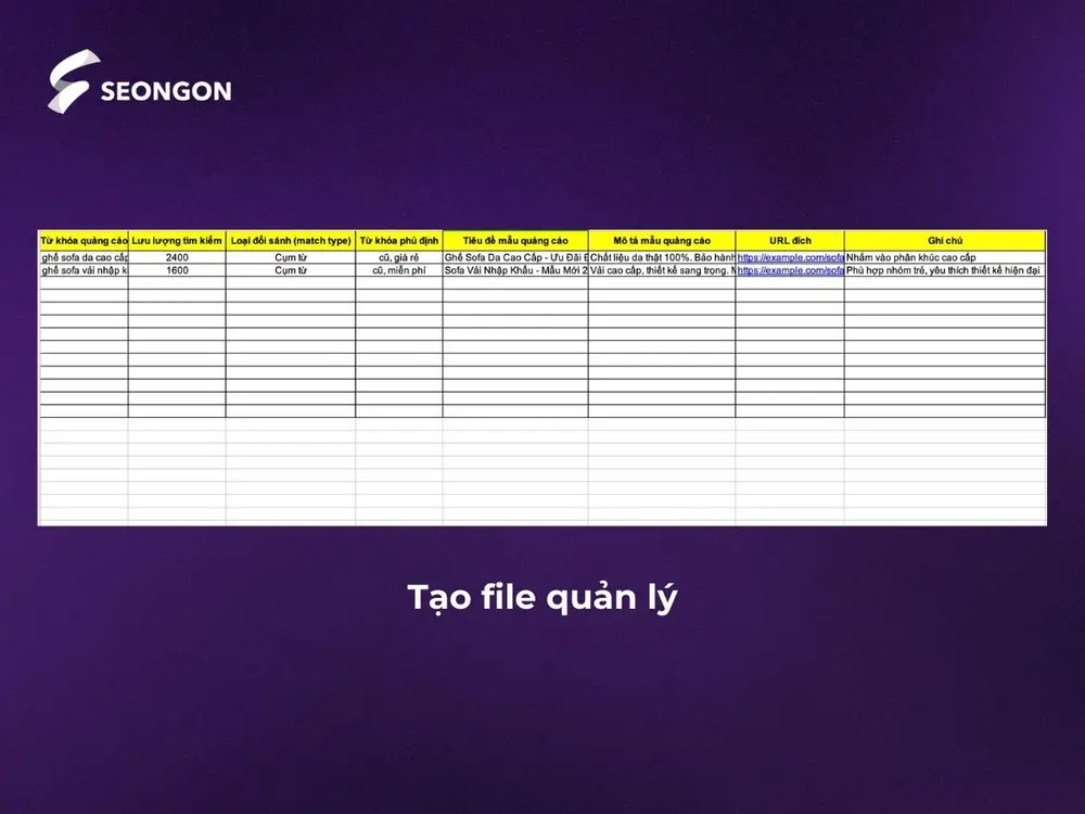 Tạo file quản lý quảng cáo chuyên nghiệp