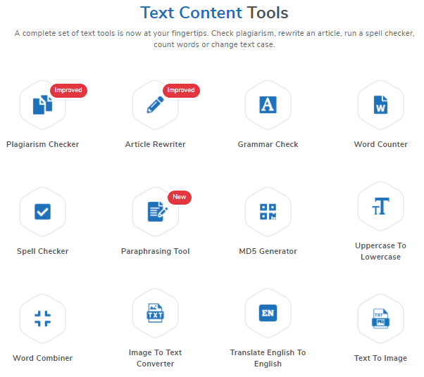 Công cụ Text Content Tools