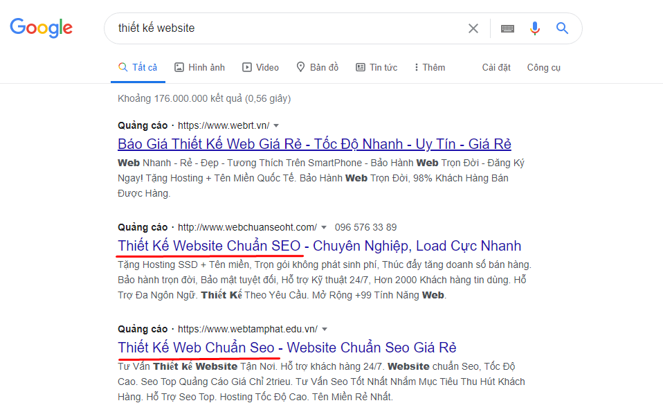 thiết kế website chuẩn SEO