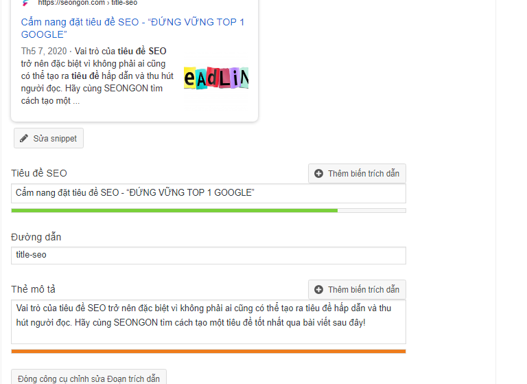 tùy chỉnh meta title bằng yoast seo