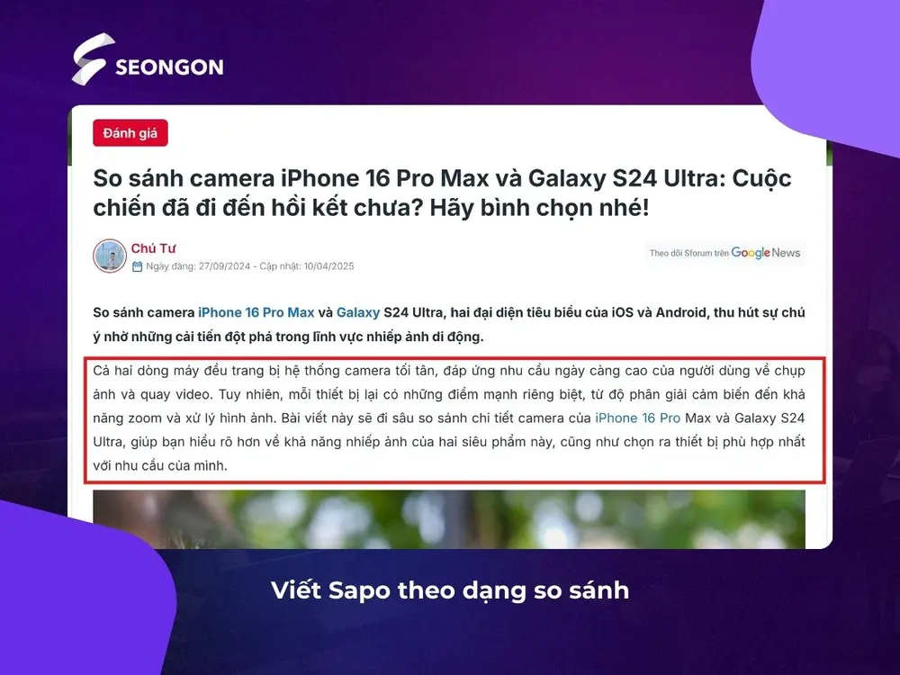 Viết Sapo theo dạng so sánh làm tăng hiệu quả truyền đạt và khả năng gợi mở