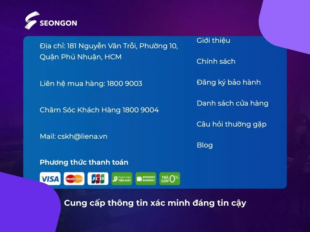 Website cần cung cấp thông tin rõ ràng, đáng tin cậy