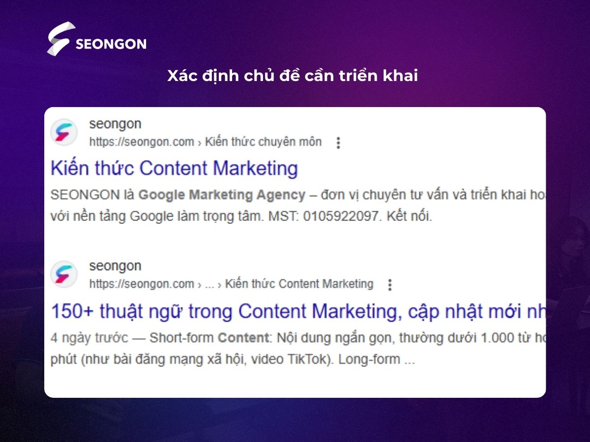 Xác định chủ đề để xây dựng nội dung phù hợp 