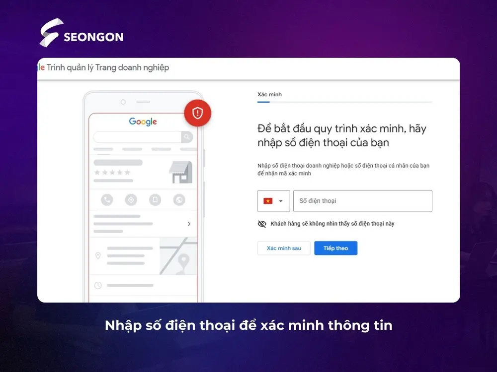 Xác minh thông tin qua số điện thoại