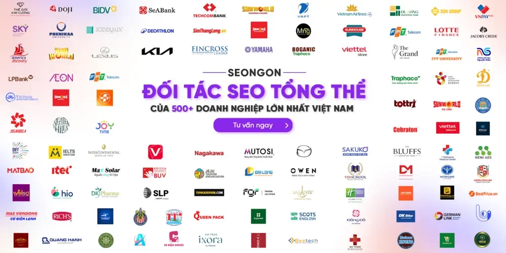 SEONGON - Đối tác SEO tổng thể của 500+ doanh nghiệp lớn nhất Việt Nam