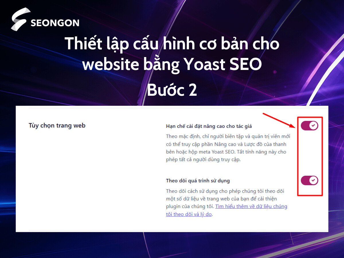 Tại bước này bạn cần quyết định việc có hạn chế cài đặt nâng cao cho tác giả
