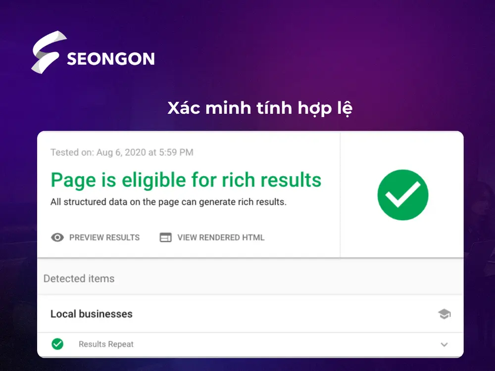 Tính năng xác minh tính hợp lệ