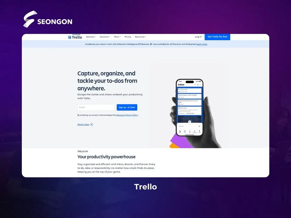 Trello dùng để phân công nhiệm vụ cho những dự án phức tạp