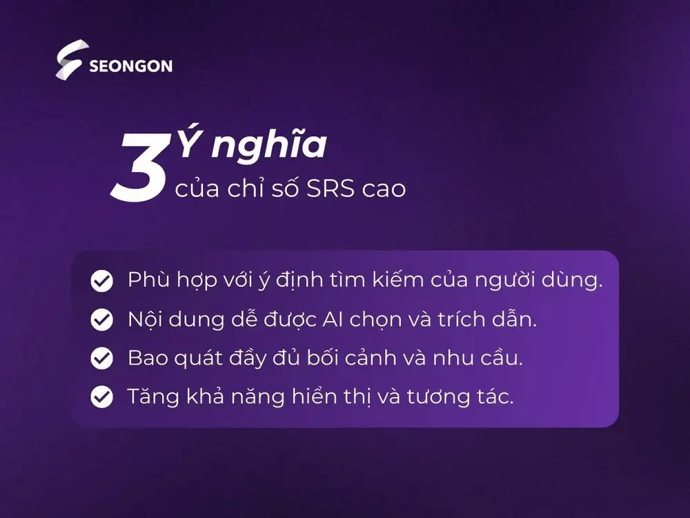 Ý nghĩa SRS cao
